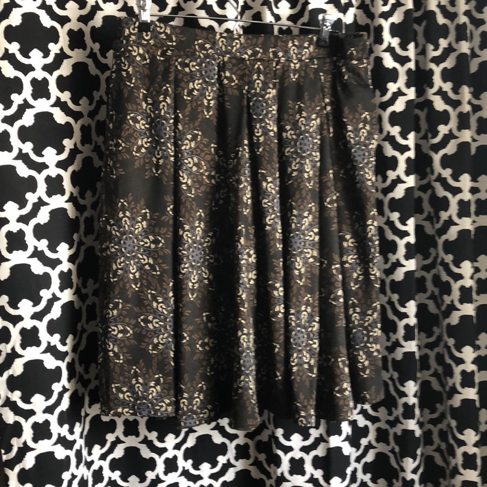LuLaRoe Brown Floral Skirt